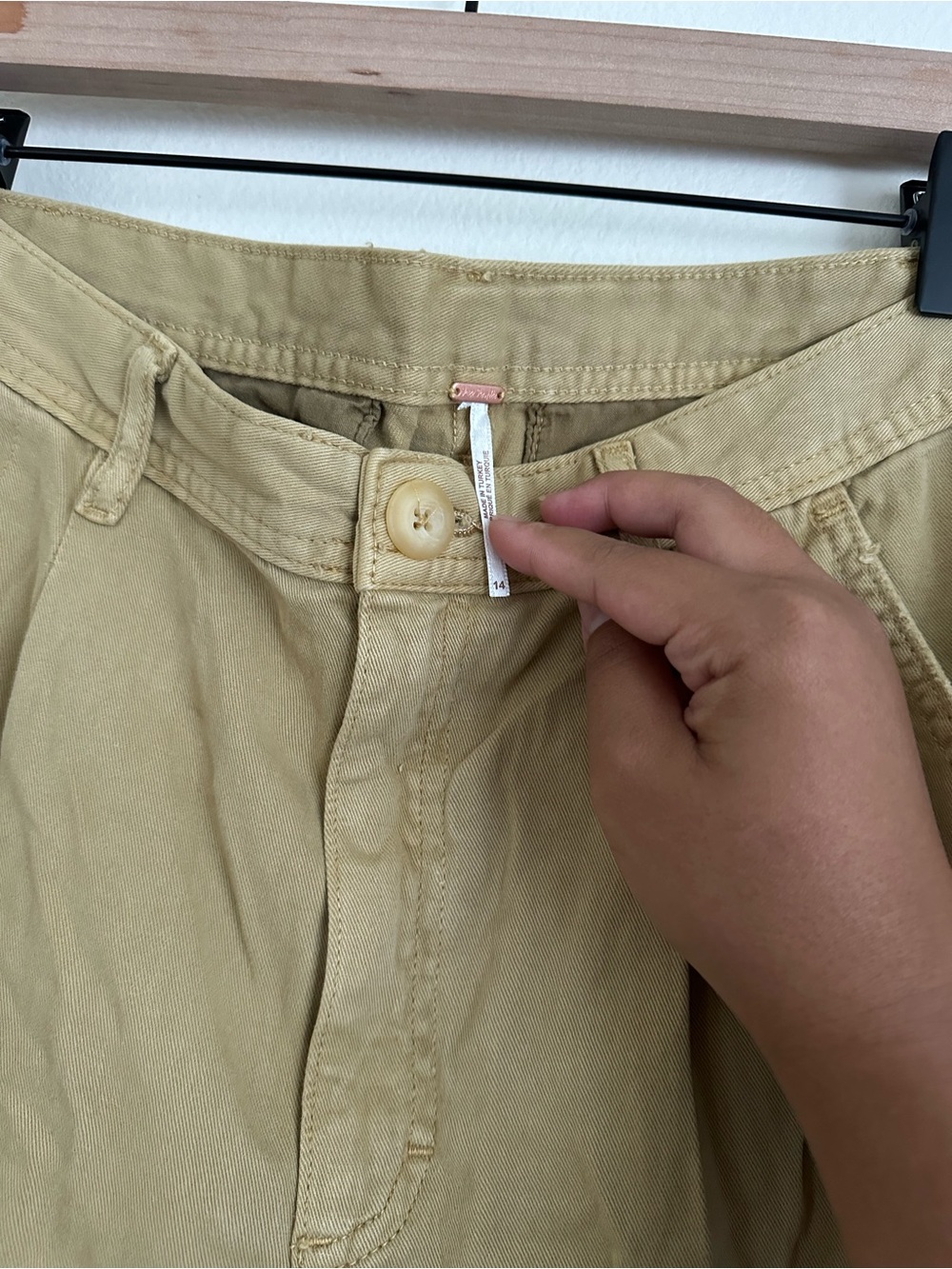 Free People High Waisted Classic Wide Leg Khaki Chino Pants - Picture 4 of 4